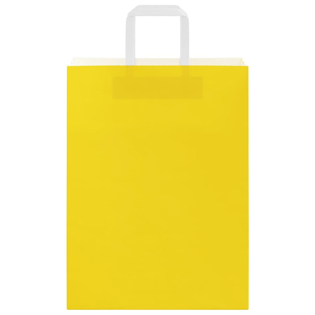 vidaXL Χάρτινες σακούλες 50 τεμάχια με χερούλια Κίτρινο 26x12x35 εκ.