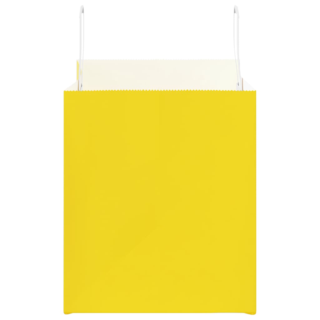 vidaXL Χάρτινες σακούλες 50 τεμάχια με χερούλια Κίτρινο 32x22x24 εκ.