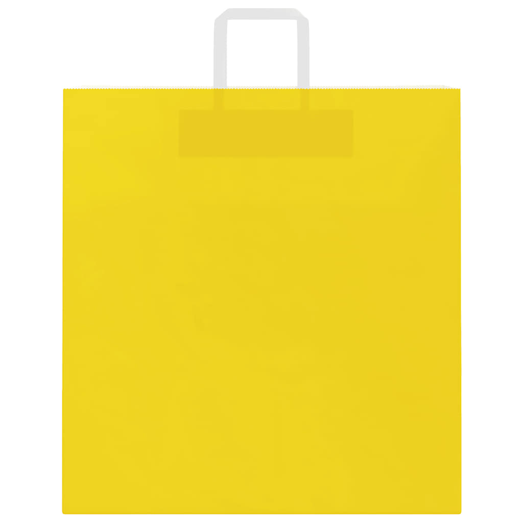 vidaXL Χάρτινες σακούλες 50 τεμάχια με χερούλια Κίτρινο 45x17x48 εκ.