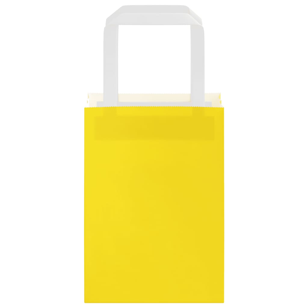 vidaXL Χάρτινες σακούλες 250 τεμάχια με χερούλια Κίτρινο 15x8x21 εκ.