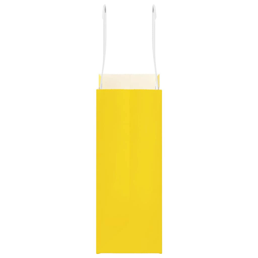 vidaXL Χάρτινες σακούλες 250 τεμάχια με χερούλια Κίτρινο 15x8x21 εκ.