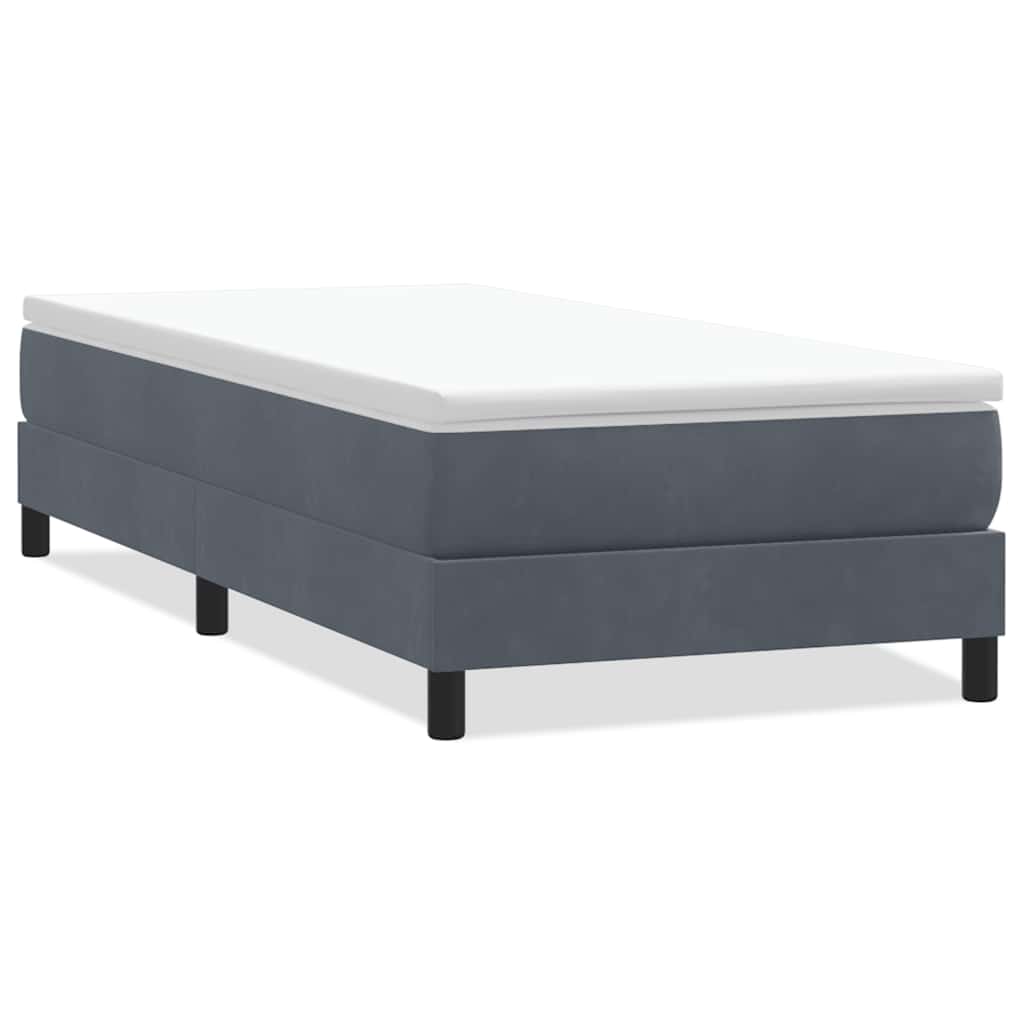 vidaXL Box Spring Κρεβάτι χωρίς στρώμα Σκούρο γκρι 80x210 cm Βελούδινο