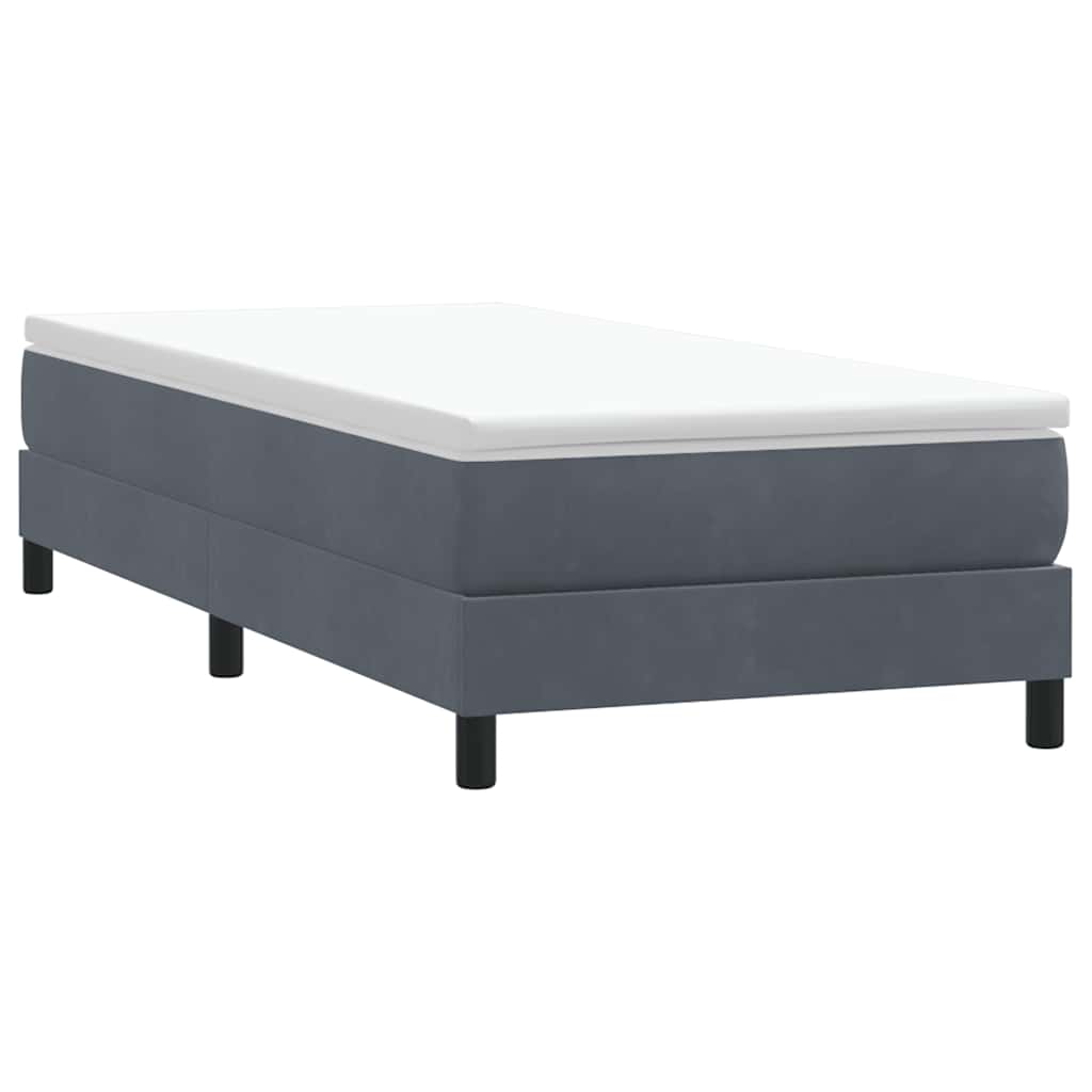 vidaXL Box Spring Κρεβάτι χωρίς στρώμα Σκούρο γκρι 80x210 cm Βελούδινο