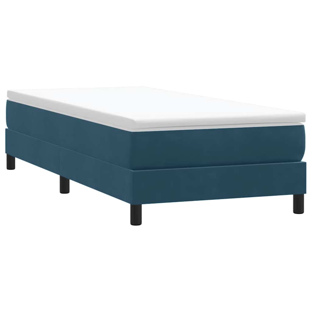 vidaXL Box Spring Κρεβάτι χωρίς στρώμα Σκούρο μπλε 80x210 cm Βελούδινο