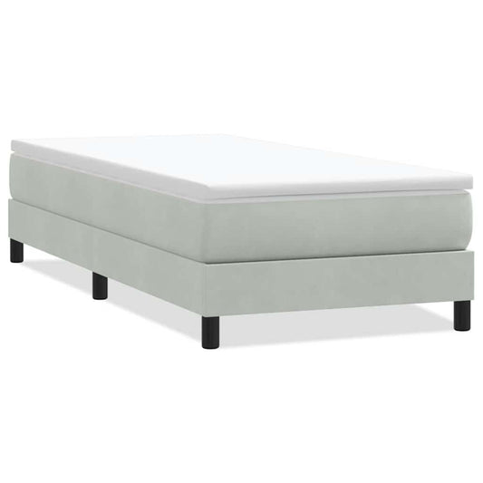 vidaXL Box Spring Κρεβάτι χωρίς στρώμα ανοιχτό γκρι 90x210cm Βελούδινο