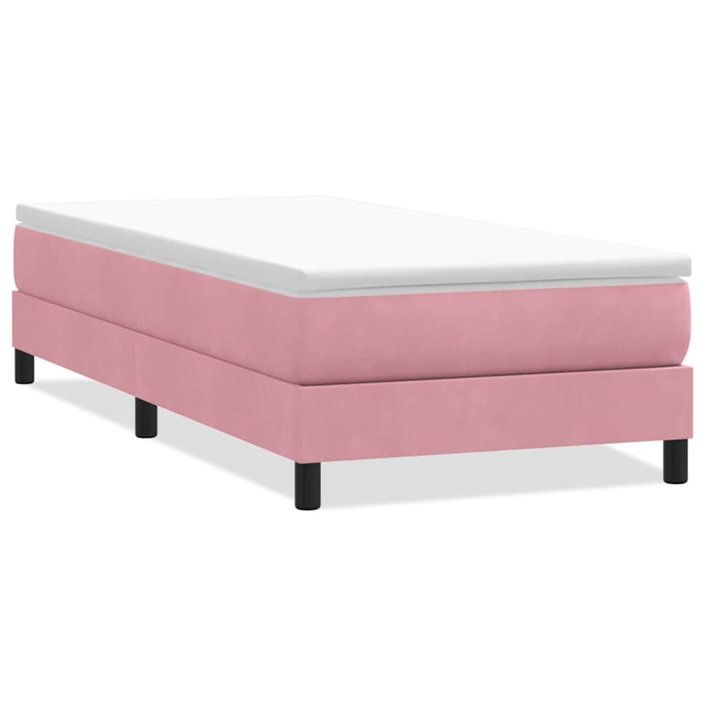 vidaXL Box Spring Κρεβάτι χωρίς στρώμα Ροζ 90x210 cm Βελούδινο