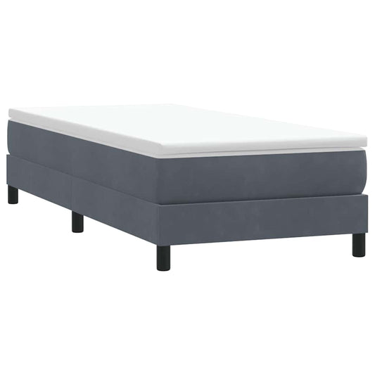 vidaXL Box Spring Κρεβάτι χωρίς στρώμα Σκούρο γκρι Βελούδινο