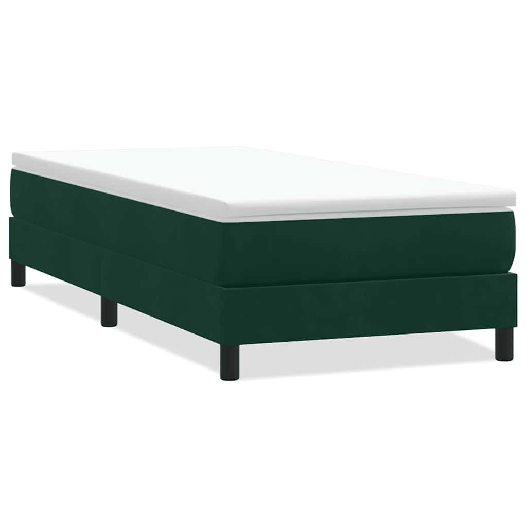 vidaXL Box Spring Κρεβάτι χωρίς στρώμα Σκούρο πράσινο Βελούδινο