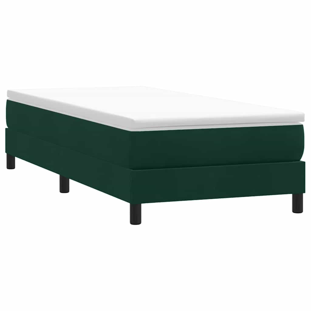 vidaXL Box Spring Κρεβάτι χωρίς στρώμα Σκούρο πράσινο Βελούδινο