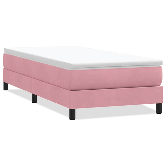 vidaXL Box Spring Κρεβάτι χωρίς στρώμα Ροζ 100x210 cm Βελούδινο