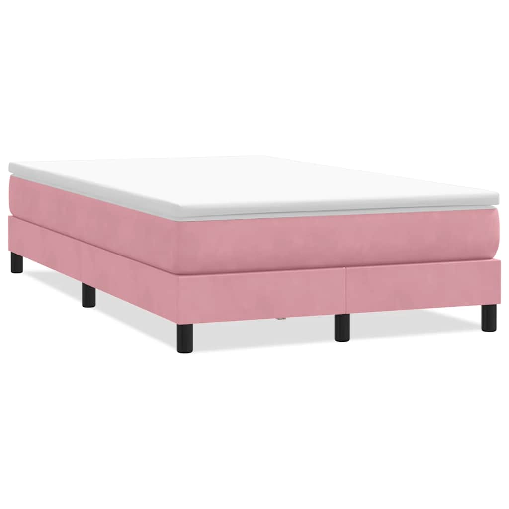 vidaXL Box Spring Κρεβάτι χωρίς στρώμα Ροζ 120x210 cm Βελούδινο