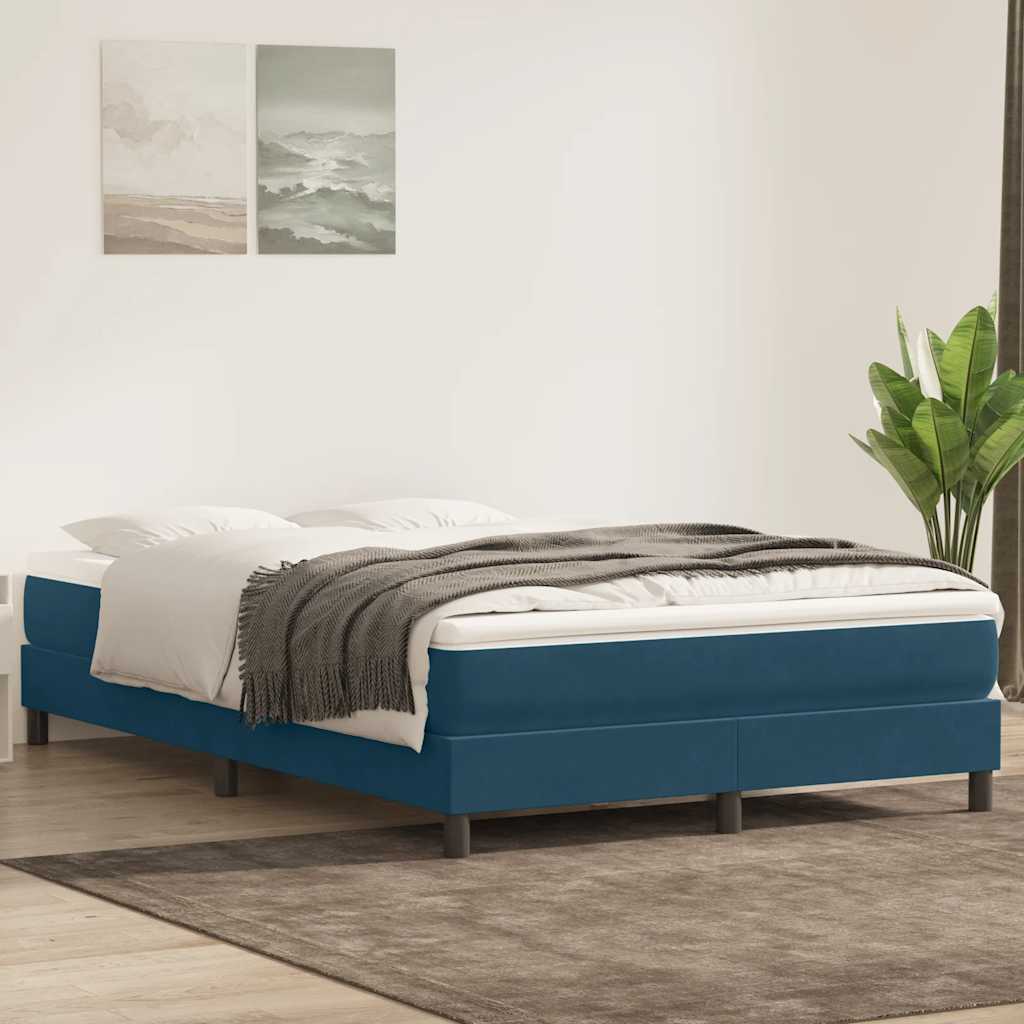 vidaXL Box Spring Κρεβάτι χωρίς στρώμα Σκούρο μπλε Βελούδινο