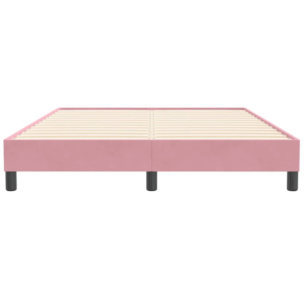 vidaXL Box Spring Κρεβάτι χωρίς στρώμα Ροζ 140x210 cm Βελούδινο
