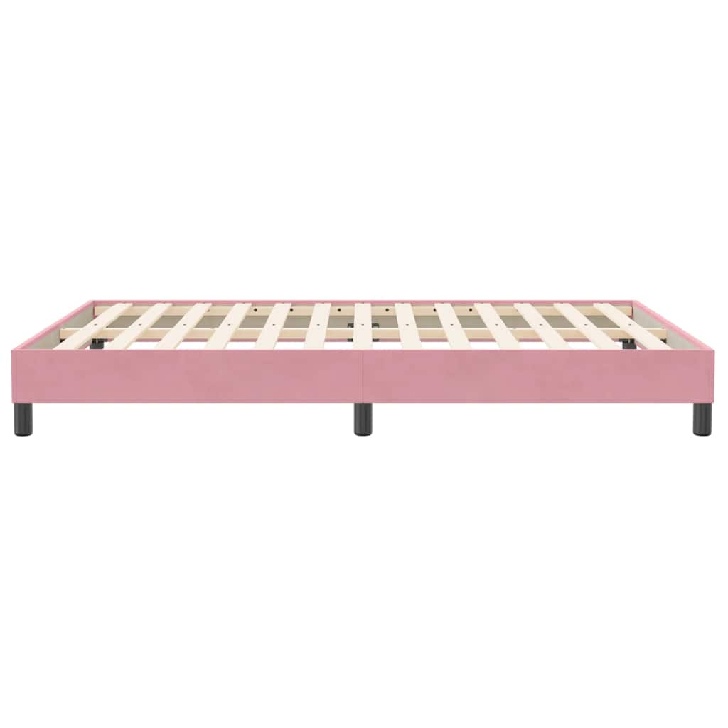 vidaXL Box Spring Κρεβάτι χωρίς στρώμα Ροζ 140x210 cm Βελούδινο