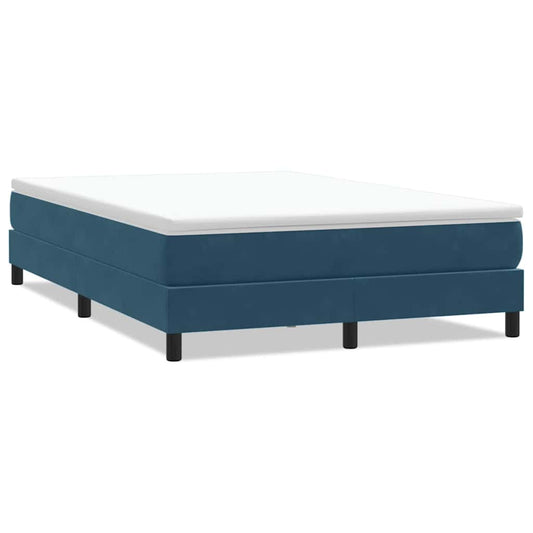 vidaXL Box Spring Κρεβάτι χωρίς στρώμα Σκούρο μπλε Βελούδινο