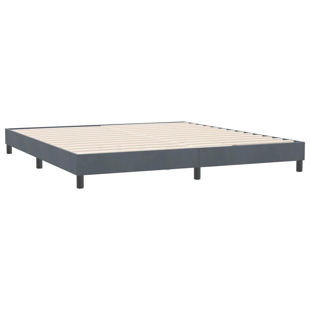 vidaXL Box Spring Κρεβάτι χωρίς στρώμα Σκούρο γκρι Βελούδινο