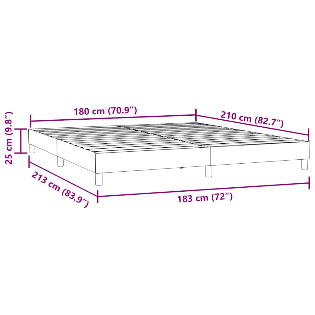 vidaXL Box Spring Κρεβάτι χωρίς στρώμα Σκούρο γκρι Βελούδινο