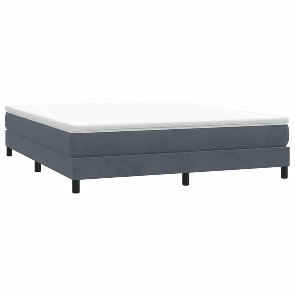 vidaXL Box Spring Κρεβάτι χωρίς στρώμα Σκούρο γκρι Βελούδινο