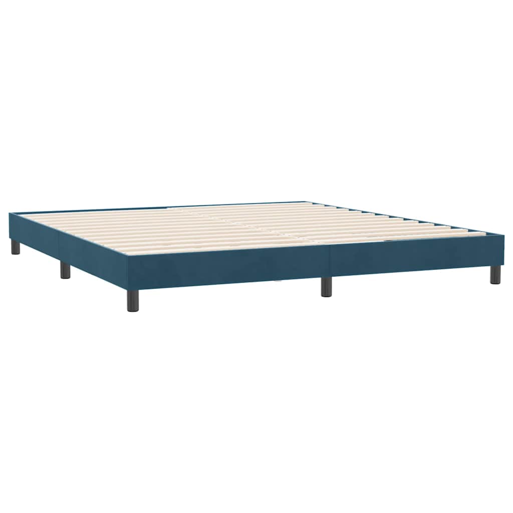 vidaXL Κρεβάτι Boxspring χωρίς Στρώμα Σκούρο Μπλε 180x210 εκ Βελούδινο
