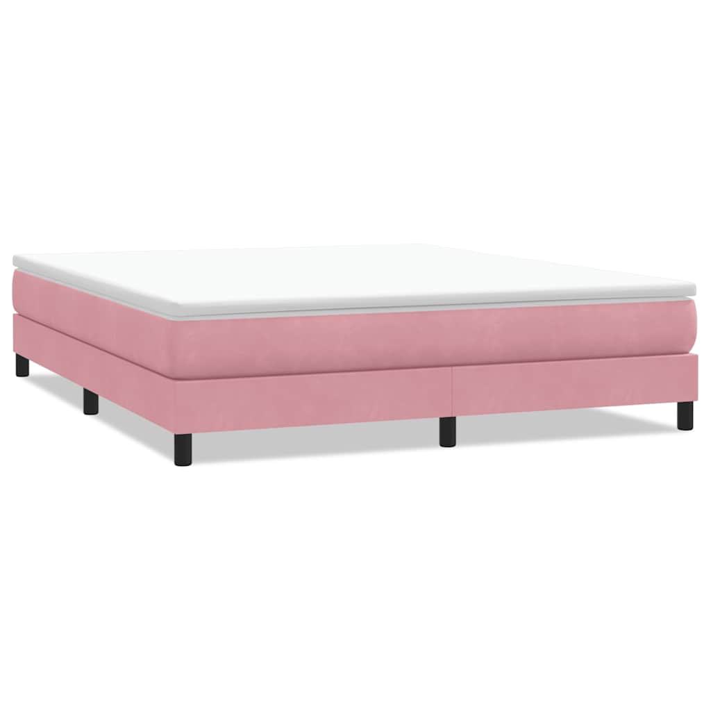 vidaXL Κρεβάτι Boxspring χωρίς Στρώμα Ροζ 180x210 εκ. Βελούδινο