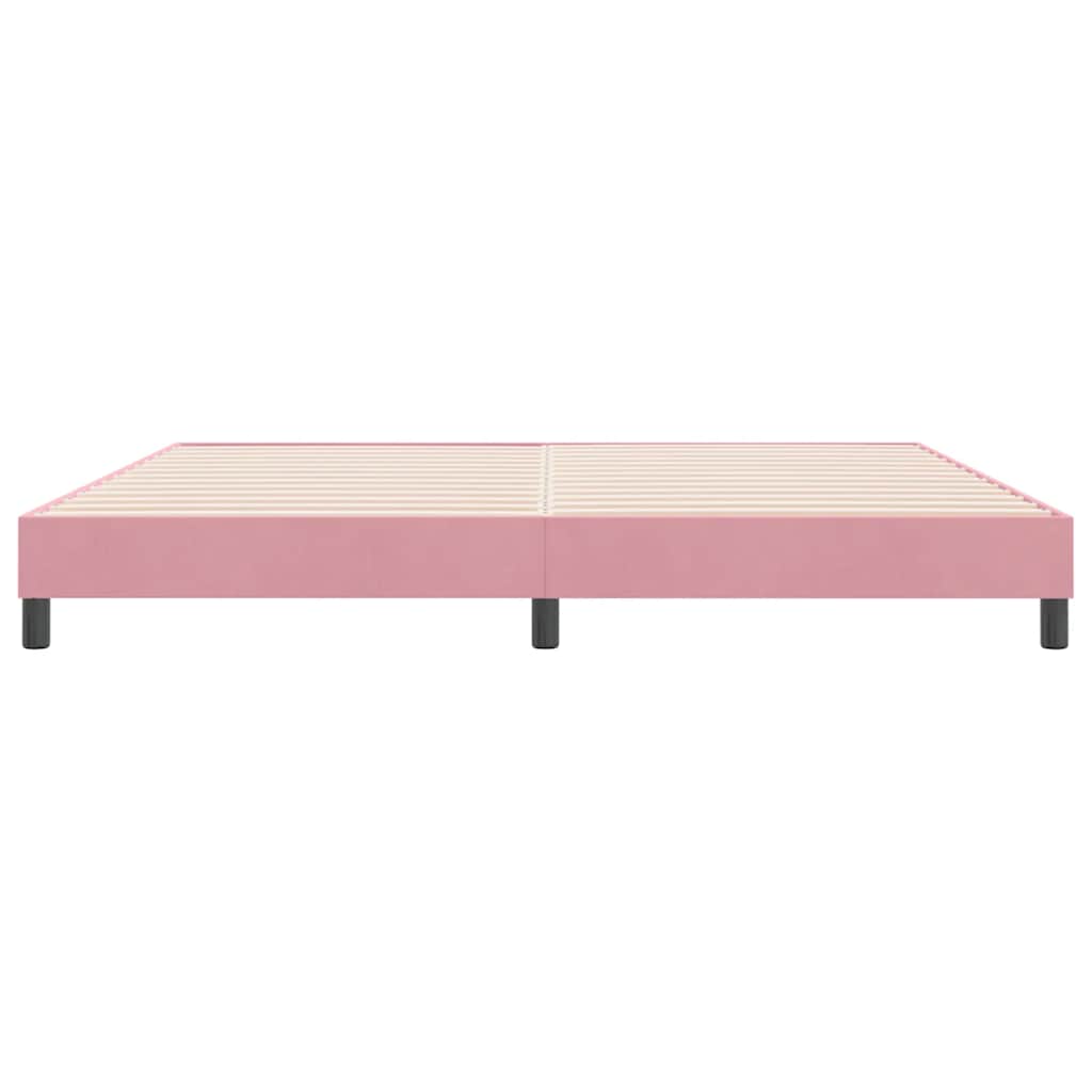 vidaXL Κρεβάτι Boxspring χωρίς Στρώμα Ροζ 180x210 εκ. Βελούδινο