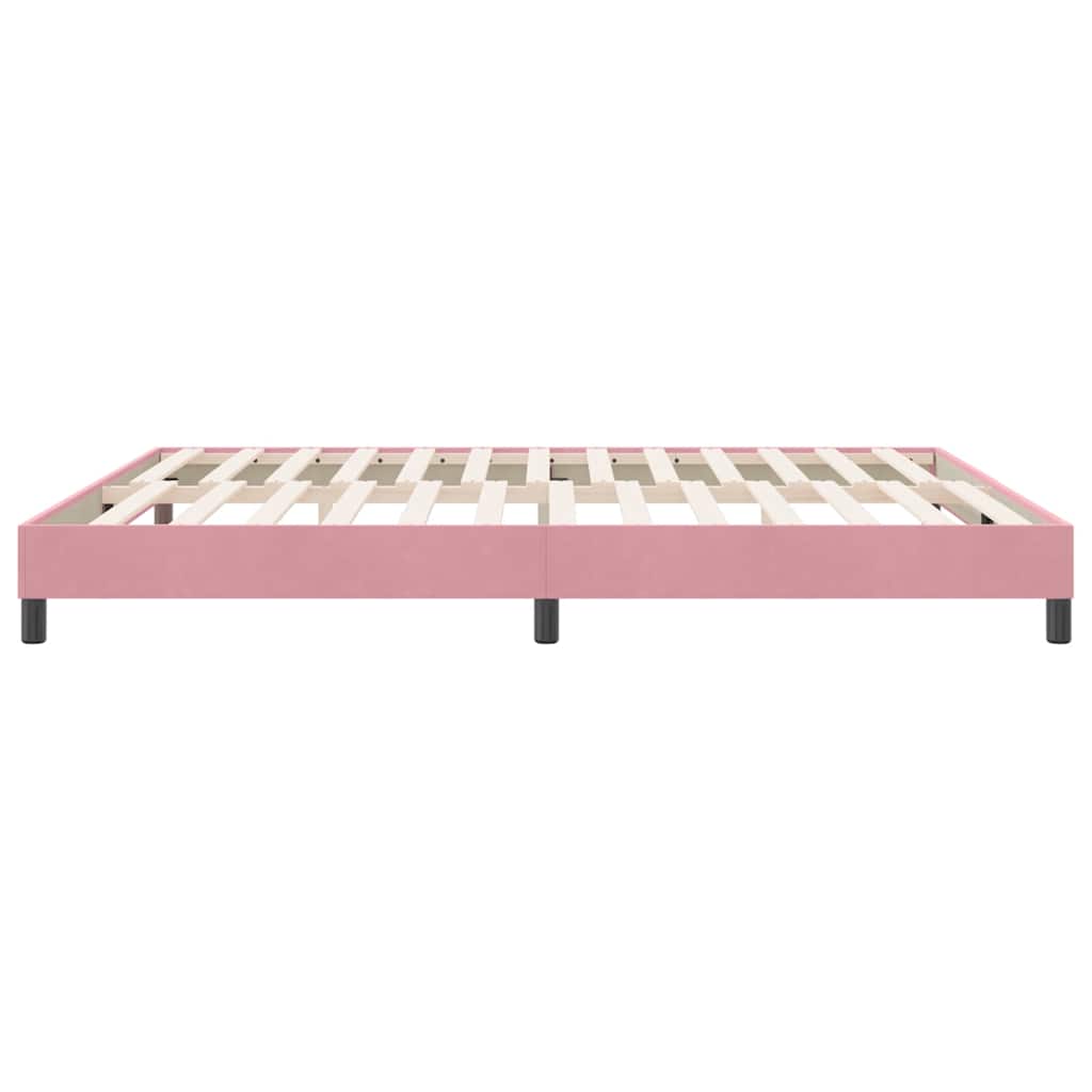 vidaXL Κρεβάτι Boxspring χωρίς Στρώμα Ροζ 180x210 εκ. Βελούδινο