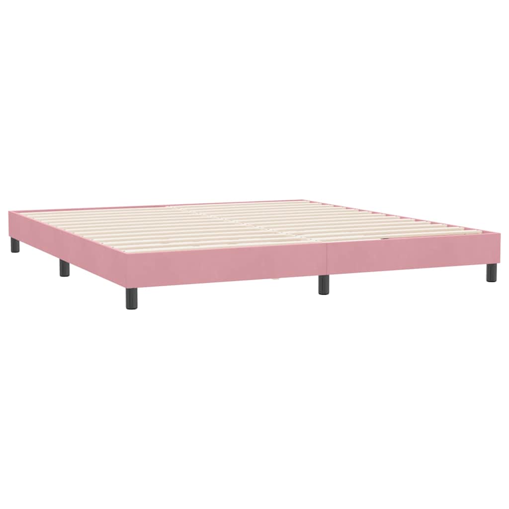 vidaXL Κρεβάτι Boxspring χωρίς Στρώμα Ροζ 180x210 εκ. Βελούδινο