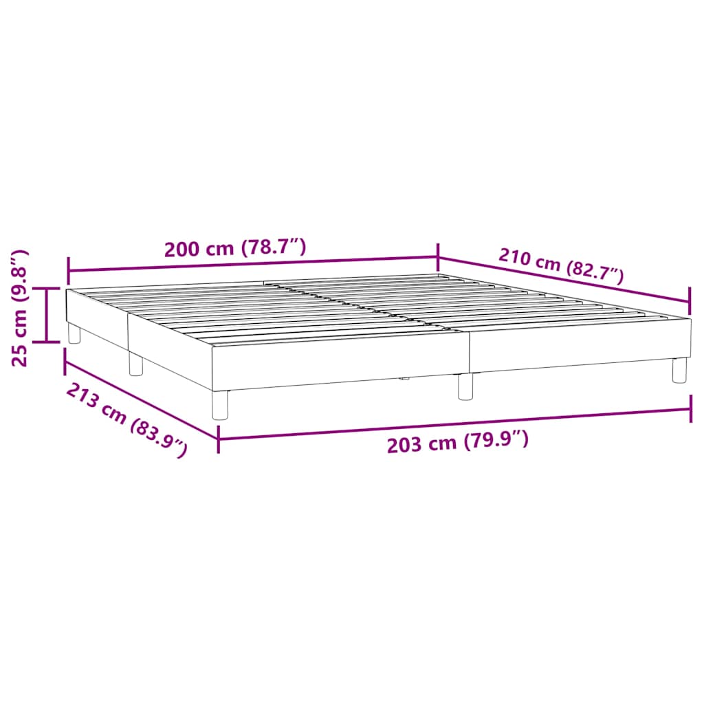 vidaXL Box Spring κρεβάτι χωρίς στρώμα ανοιχτό γκρι 200x210 cm