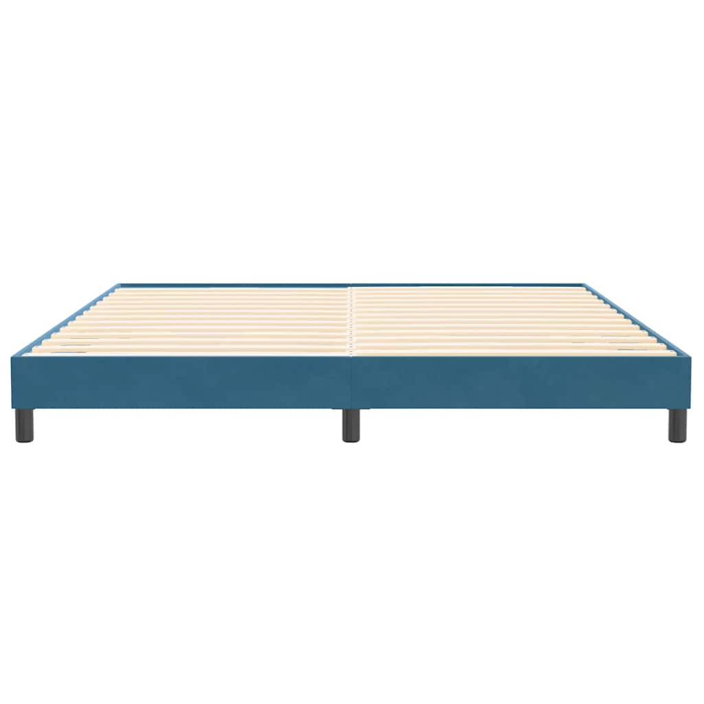 vidaXL Κρεβάτι Boxspring χωρίς Στρώμα Σκούρο Μπλε 200x220 εκ Βελούδινο