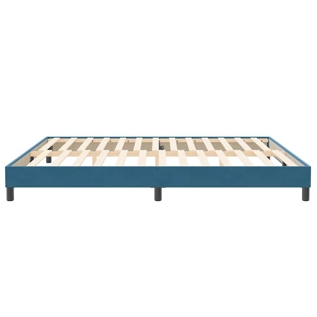 vidaXL Κρεβάτι Boxspring χωρίς Στρώμα Σκούρο Μπλε 200x220 εκ Βελούδινο