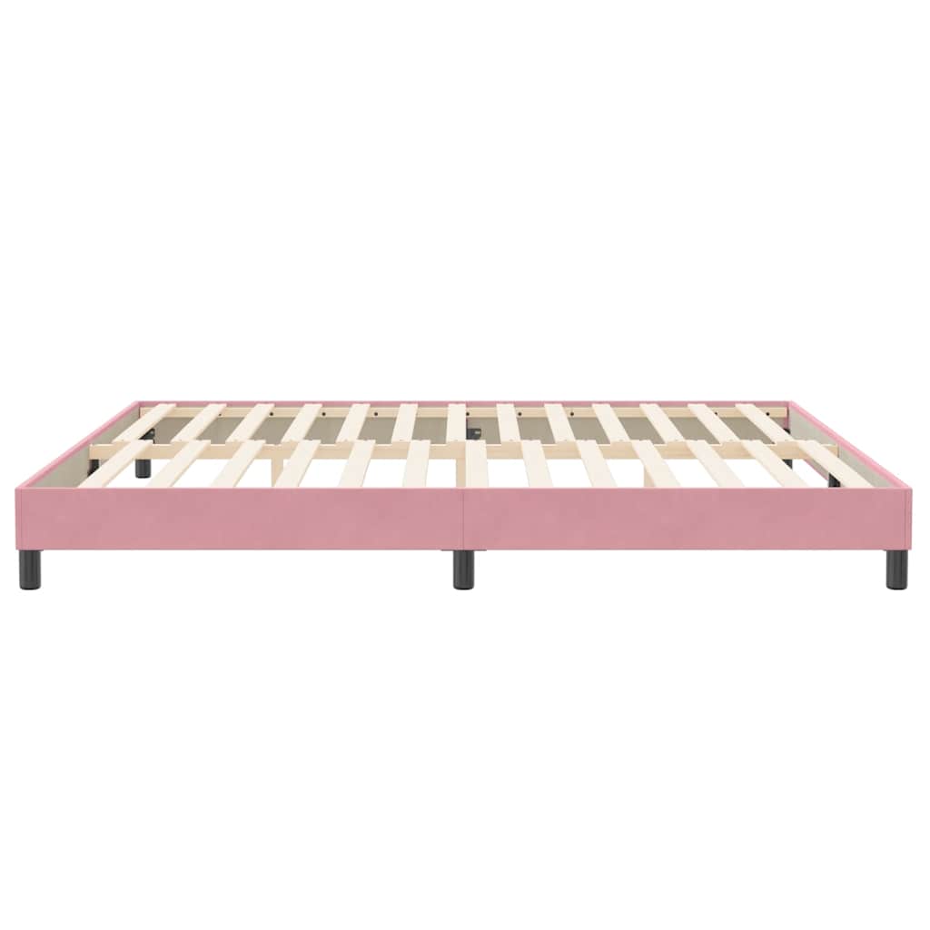 vidaXL Κρεβάτι Boxspring χωρίς Στρώμα Ροζ 200x210 εκ. Βελούδινο