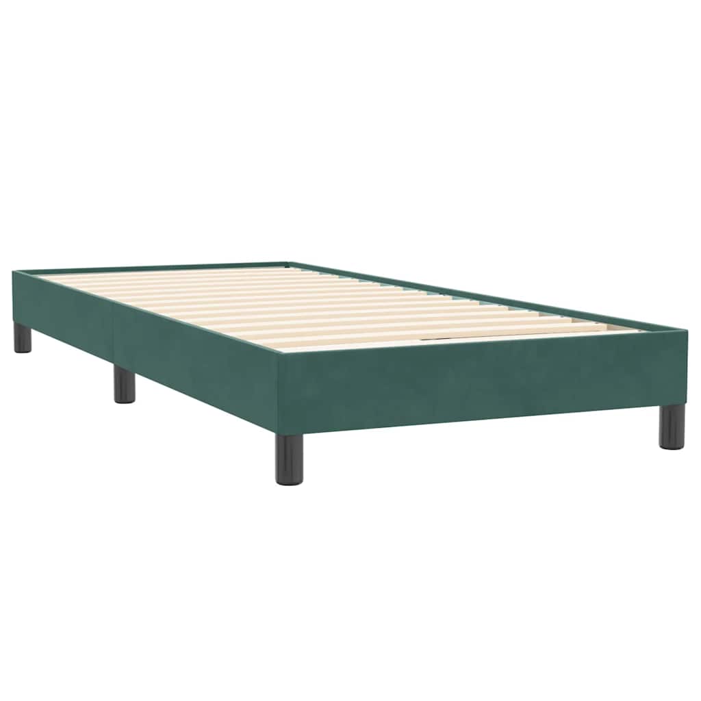 vidaXL Box Spring κρεβάτι χωρίς στρώμα σκούρο πράσινο 80x220εκ