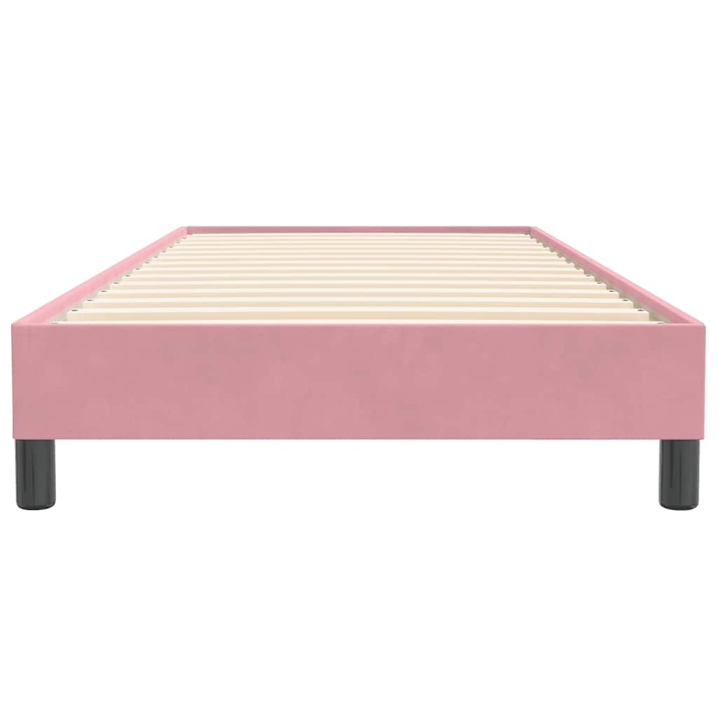 vidaXL Κρεβάτι Boxspring χωρίς Στρώμα Ροζ 80x220 εκ. Βελούδινο