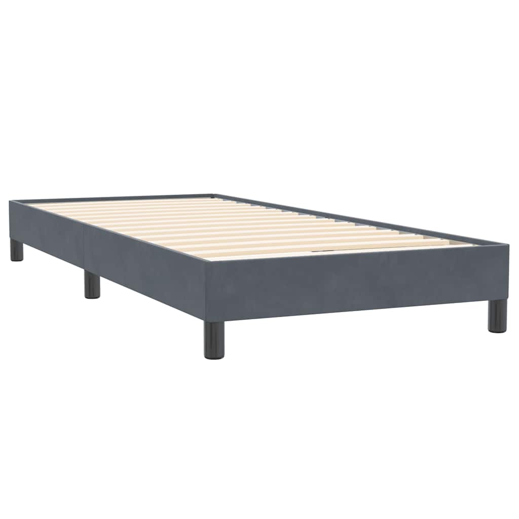 vidaXL Κρεβάτι Boxspring χωρίς Στρώμα Σκούρο Γκρι 90x220 εκ. Βελούδινο