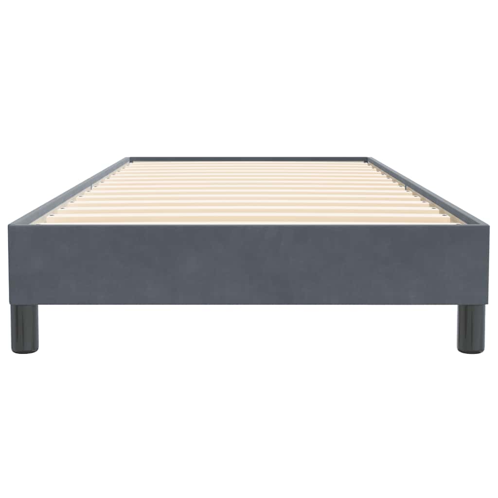 vidaXL Κρεβάτι Boxspring χωρίς Στρώμα Σκούρο Γκρι 90x220 εκ. Βελούδινο