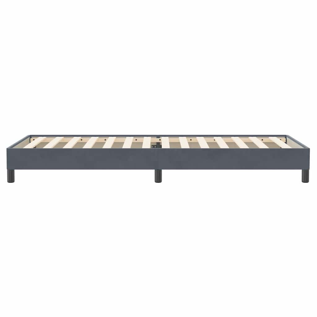 vidaXL Κρεβάτι Boxspring χωρίς Στρώμα Σκούρο Γκρι 90x220 εκ. Βελούδινο