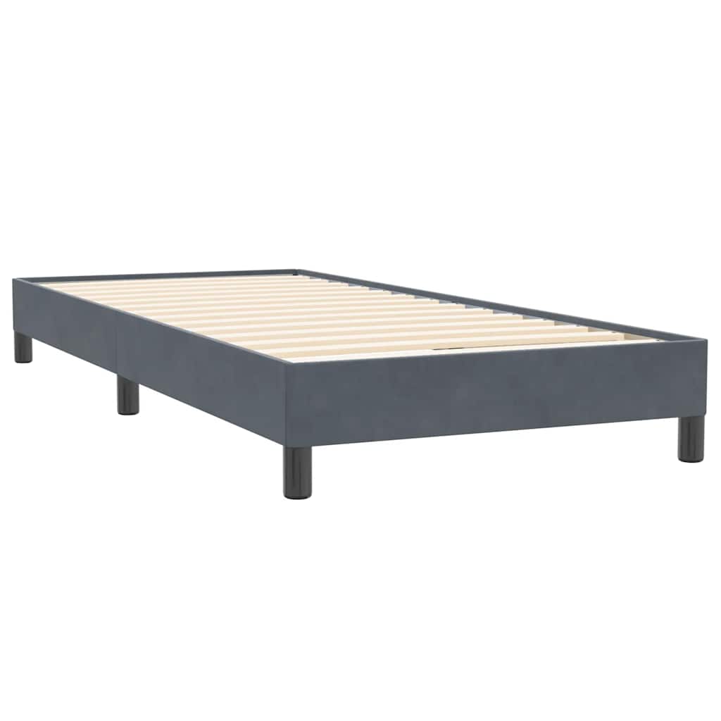vidaXL Κρεβάτι Boxspring χωρίς Στρώμα Σκούρο Γκρι 90x220 εκ. Βελούδινο