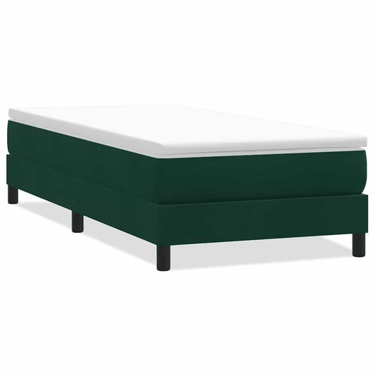 vidaXL Box Spring κρεβάτι χωρίς στρώμα σκούρο πράσινο 90x220 cm