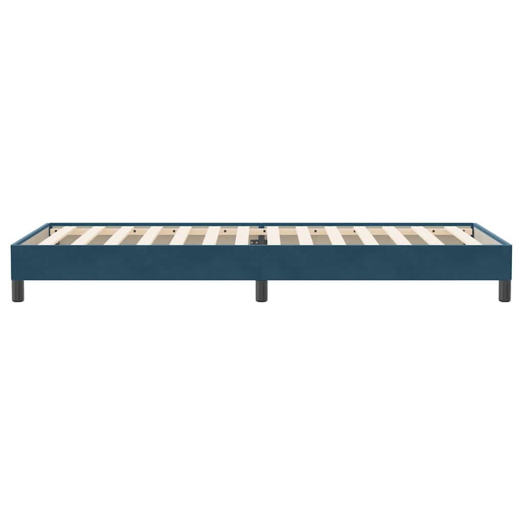 vidaXL Κρεβάτι Boxspring χωρίς Στρώμα Σκούρο Μπλε 90x220 εκ. Βελούδινο