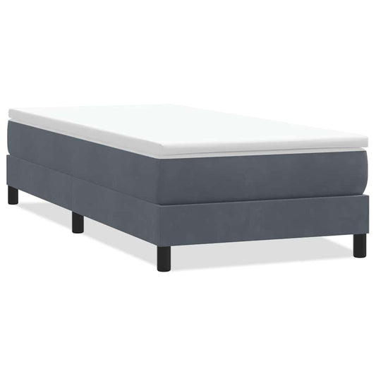vidaXL Box Spring Κρεβάτι χωρίς στρώμα Σκούρο γκρι 100x220 εκ.