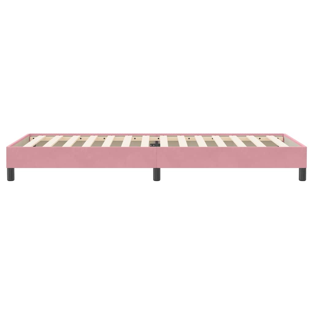 vidaXL Box Spring κρεβάτι χωρίς στρώμα ροζ 100x220 cm Βελούδινο