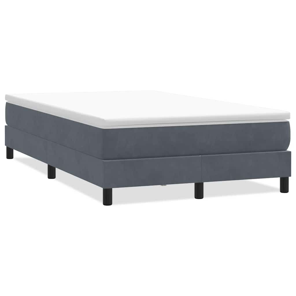 vidaXL Box Spring Κρεβάτι χωρίς στρώμα Σκούρο γκρι 120x220cm Βελούδινο
