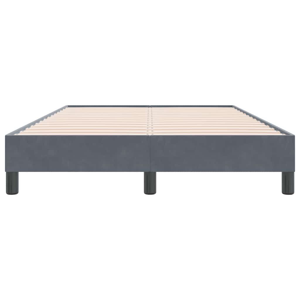vidaXL Box Spring Κρεβάτι χωρίς στρώμα Σκούρο γκρι 120x220cm Βελούδινο