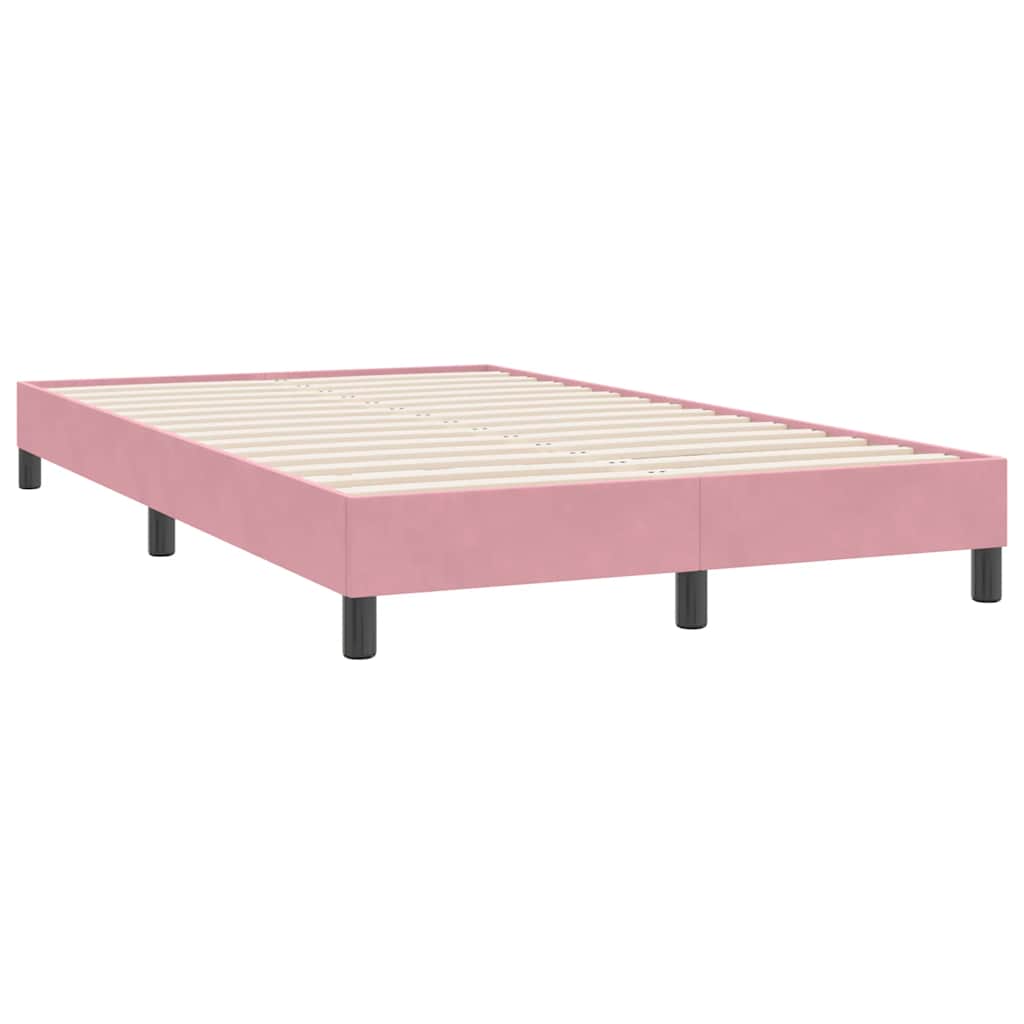 vidaXL Box Spring κρεβάτι χωρίς στρώμα ροζ 120x220 cm Βελούδινο