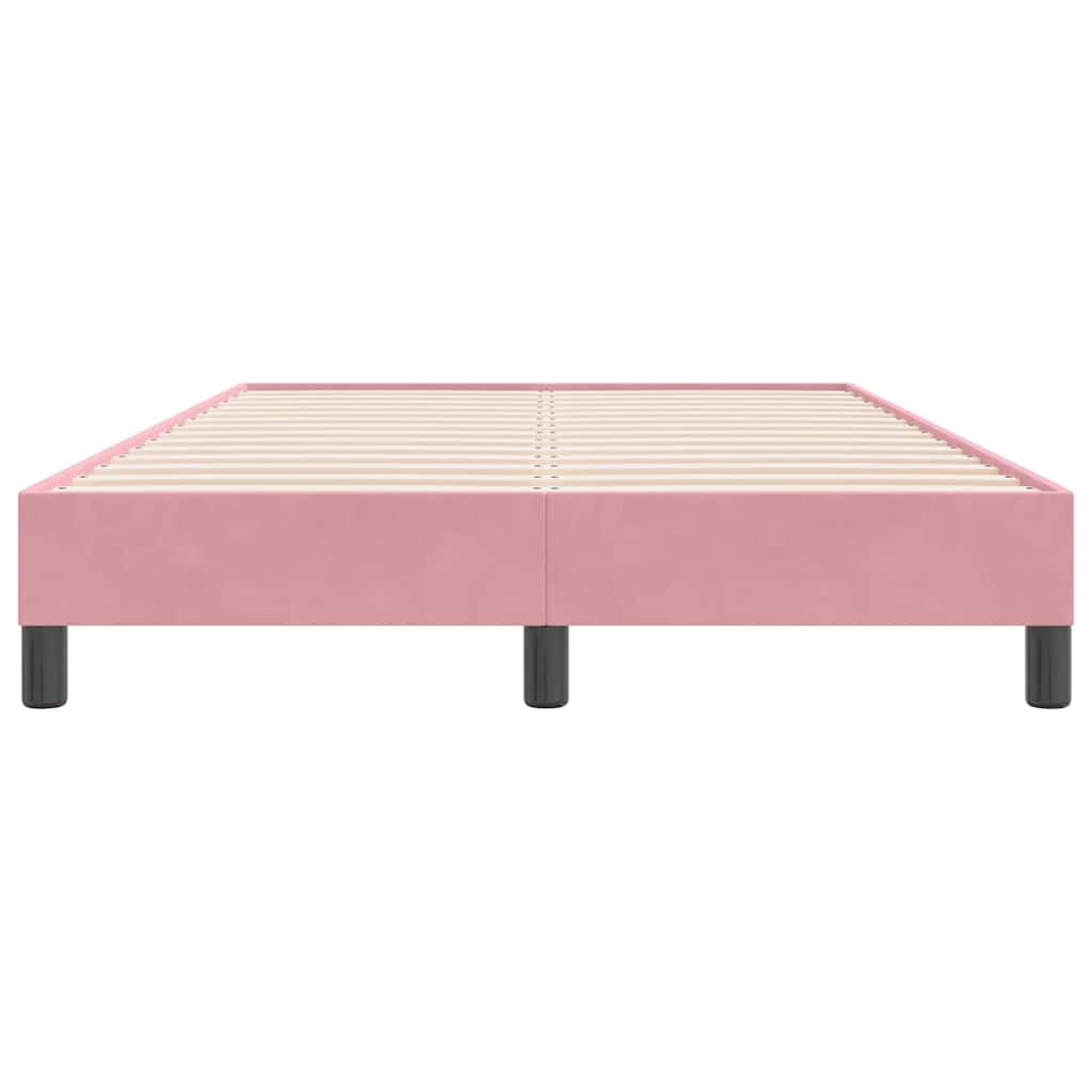 vidaXL Box Spring κρεβάτι χωρίς στρώμα ροζ 120x220 cm Βελούδινο