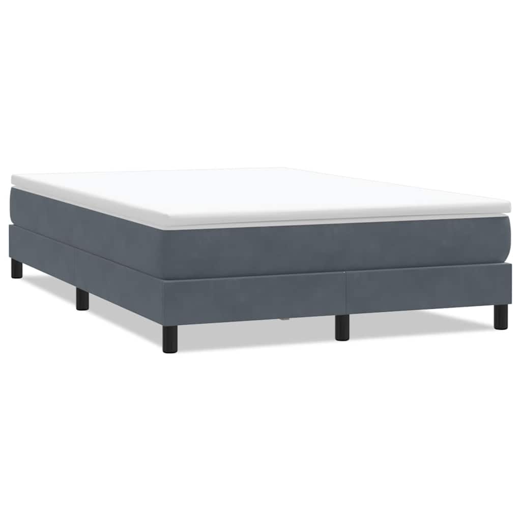 vidaXL Box Spring Κρεβάτι χωρίς στρώμα Σκούρο γκρι 140x220cm Βελούδινο