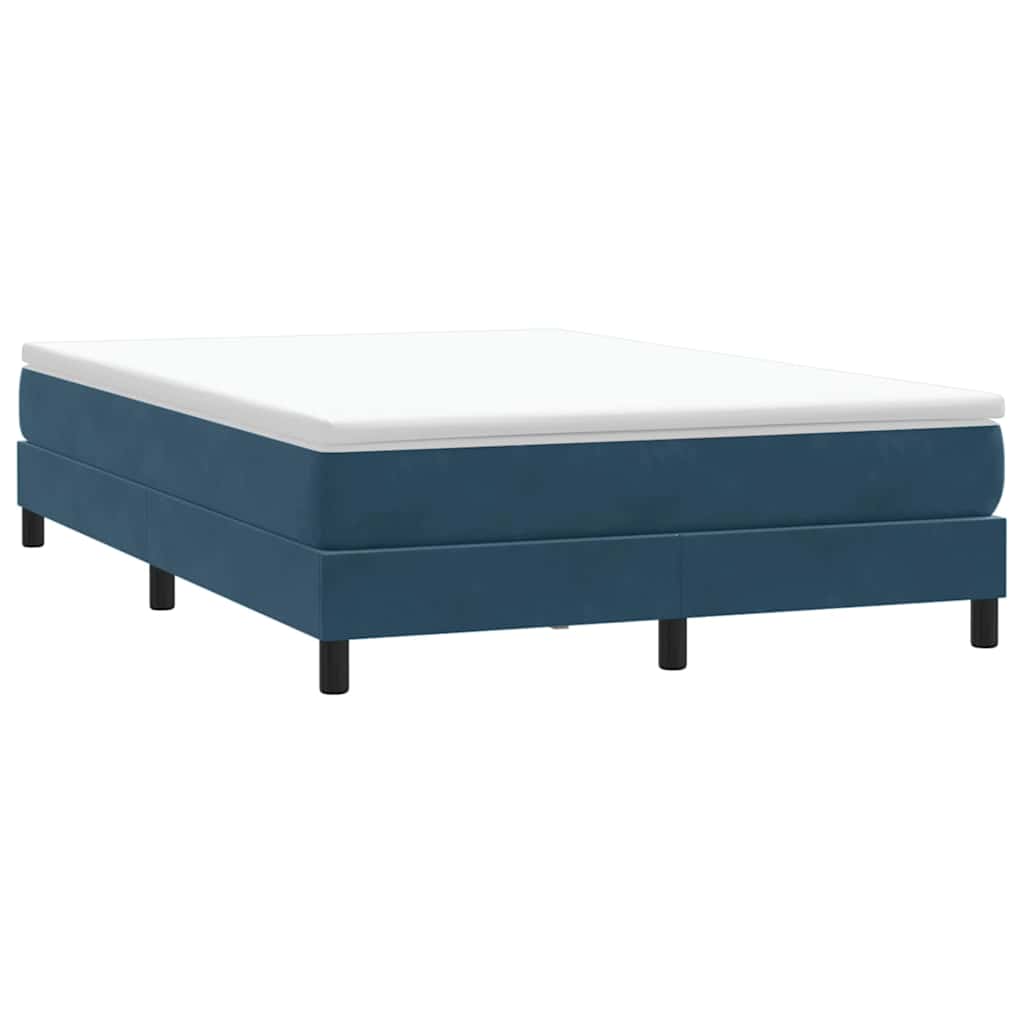 vidaXL Box Spring κρεβάτι χωρίς στρώμα σκούρο μπλε 140x220cm Βελούδινο