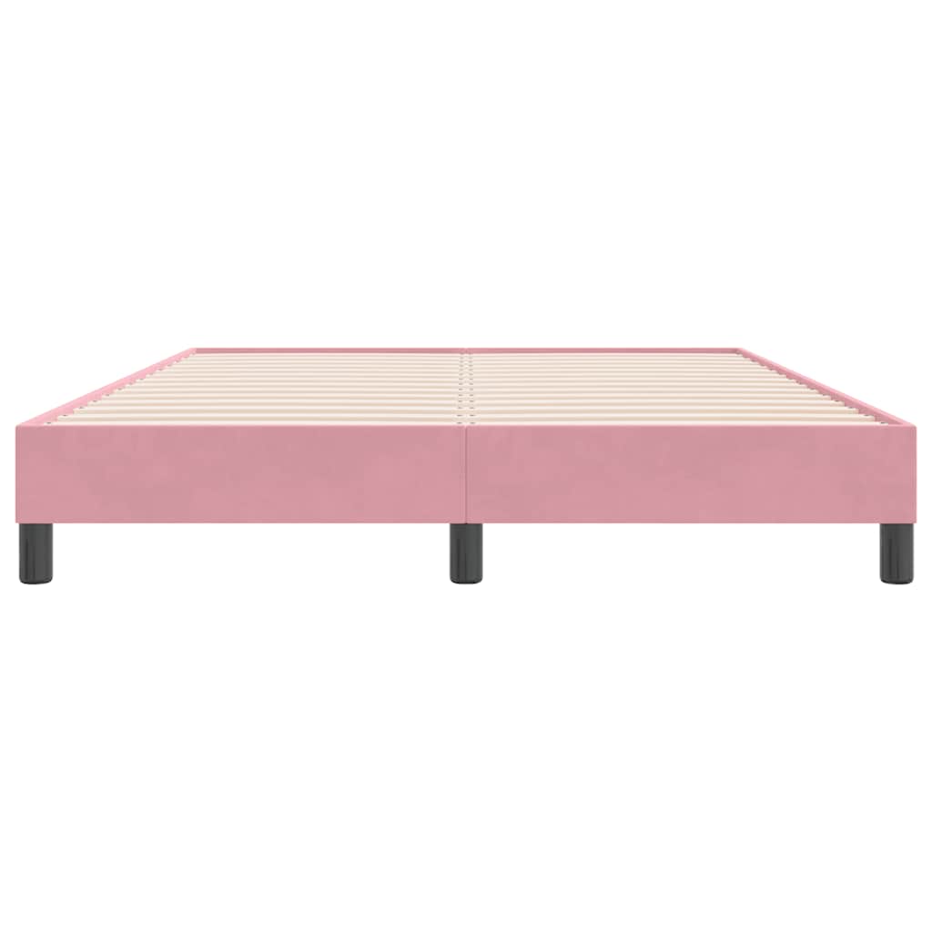 vidaXL Box Spring κρεβάτι χωρίς στρώμα ροζ 140x220 cm Βελούδινο