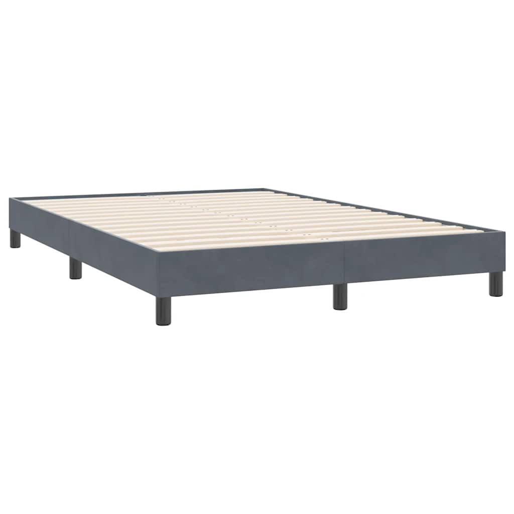vidaXL Box Spring Κρεβάτι χωρίς στρώμα Σκούρο γκρι 160x220cm Βελούδινο