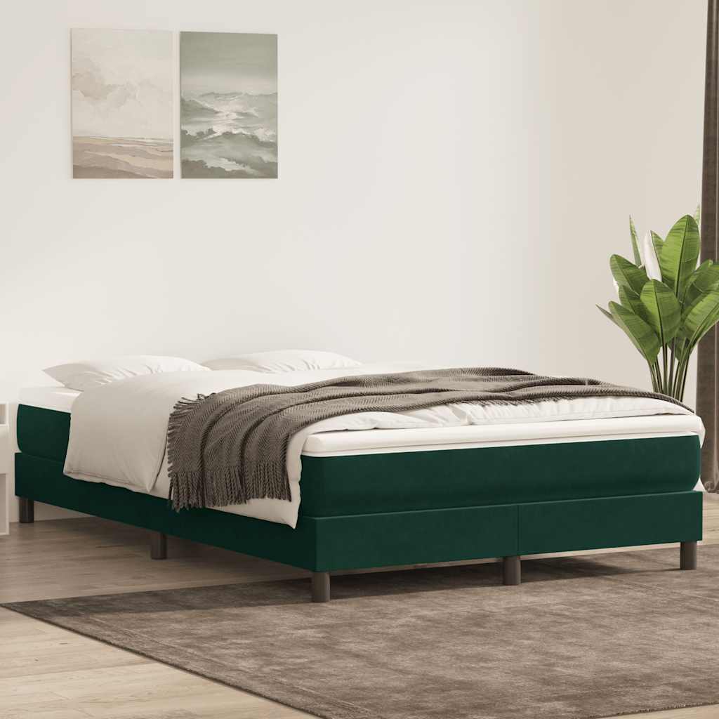 vidaXL Box Spring κρεβάτι χωρίς στρώμα σκούρο πράσινο 160x220cm
